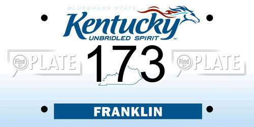 173 Kentucky License Plate