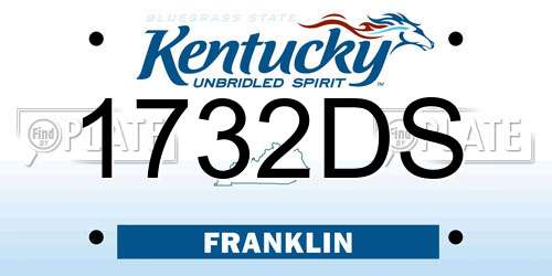 1732DS Kentucky License Plate