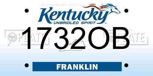 1732OB Kentucky License Plate