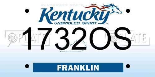 1732OS Kentucky License Plate