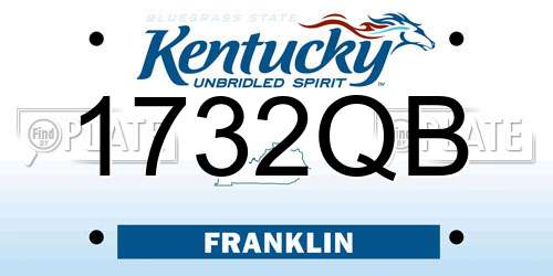 1732QB Kentucky License Plate