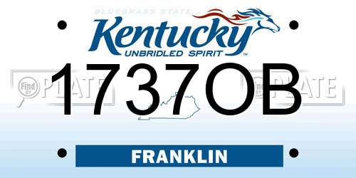 1737OB Kentucky License Plate