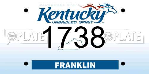 1738 Kentucky License Plate