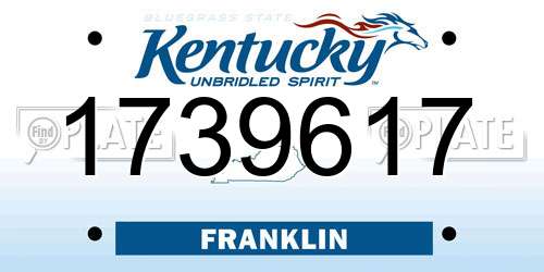 1739617 Kentucky License Plate