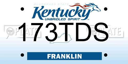 173TDS Kentucky License Plate