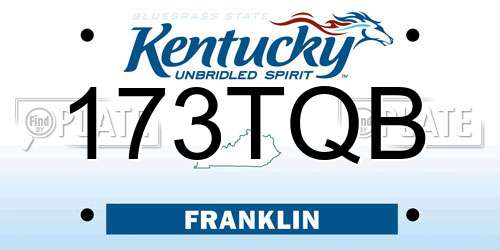 173TQB Kentucky License Plate
