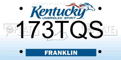 173TQS Kentucky License Plate