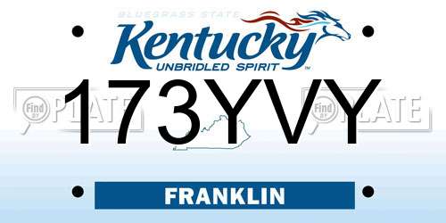 173YVY Kentucky License Plate