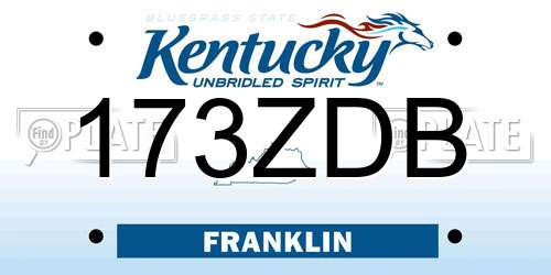 173ZDB Kentucky License Plate