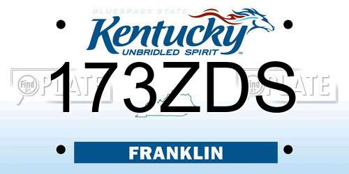 173ZDS Kentucky License Plate