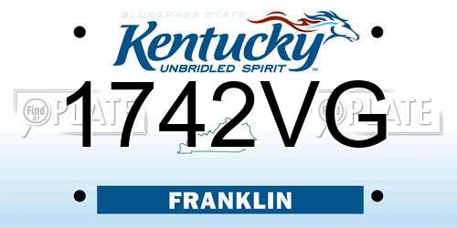 1742VG Kentucky License Plate