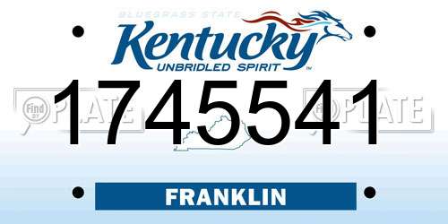 1745541 Kentucky License Plate