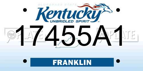 17455A1 Kentucky License Plate