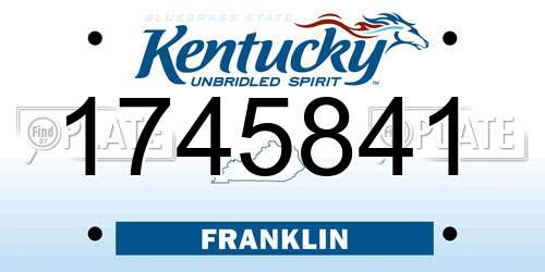 1745841 Kentucky License Plate