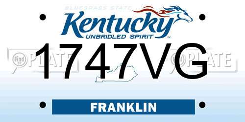 1747VG Kentucky License Plate