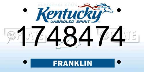 1748474 Kentucky License Plate
