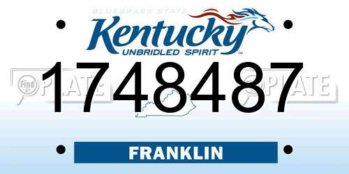 1748487 Kentucky License Plate