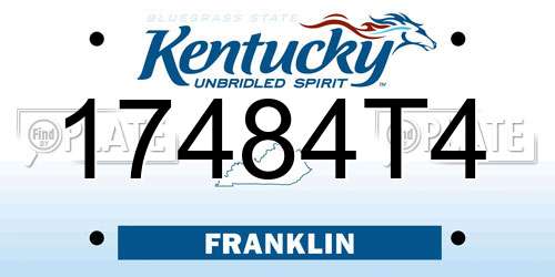 17484T4 Kentucky License Plate