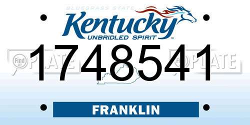 1748541 Kentucky License Plate