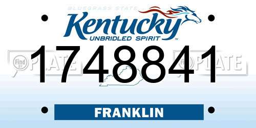 1748841 Kentucky License Plate