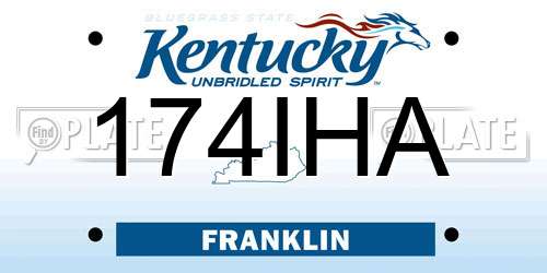 174IHA Kentucky License Plate