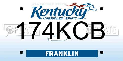 174KCB Kentucky License Plate