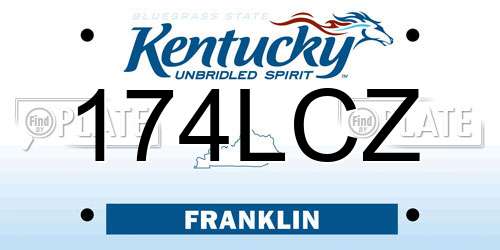174LCZ Kentucky License Plate