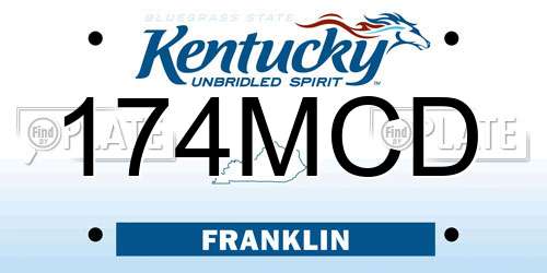 174MCD Kentucky License Plate