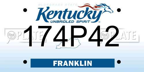 174P42 Kentucky License Plate