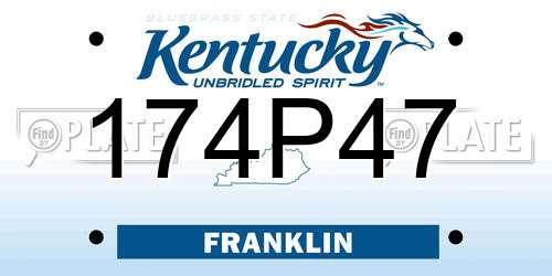 174P47 Kentucky License Plate