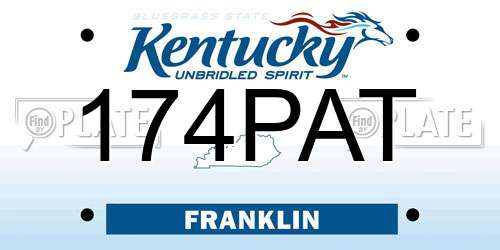 174PAT Kentucky License Plate