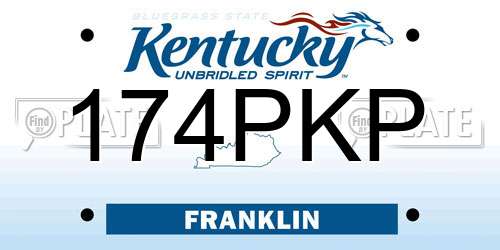 174PKP Kentucky License Plate