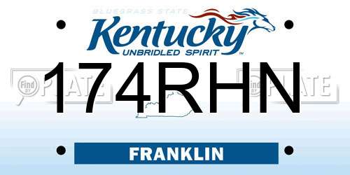 174RHN Kentucky License Plate