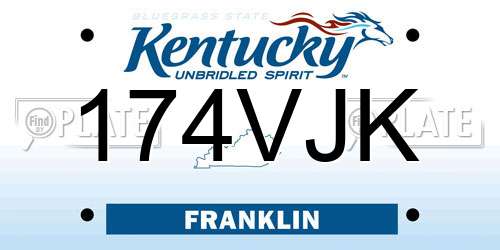 174VJK Kentucky License Plate