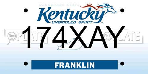 174XAY Kentucky License Plate