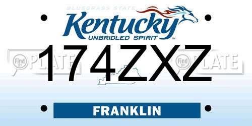 174ZXZ Kentucky License Plate