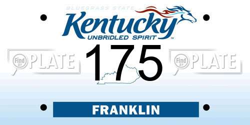 175 Kentucky License Plate