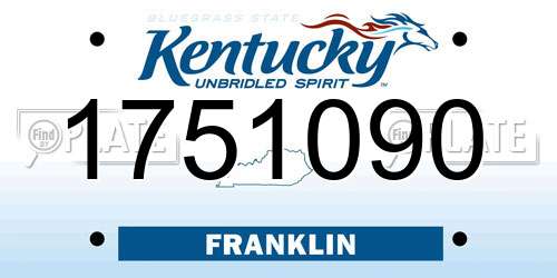 1751090 Kentucky License Plate