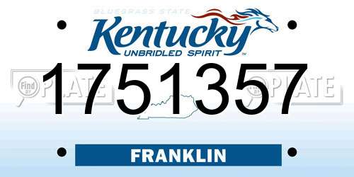1751357 Kentucky License Plate