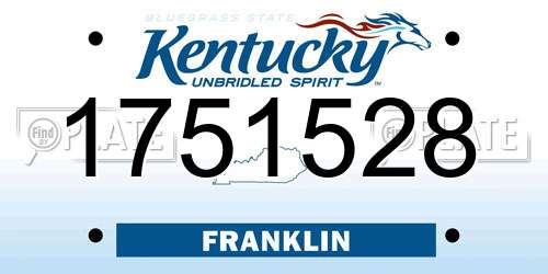 1751528 Kentucky License Plate