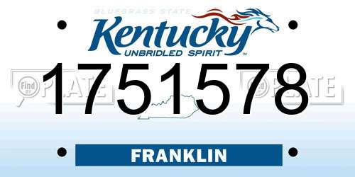 1751578 Kentucky License Plate
