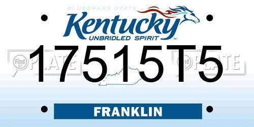 17515T5 Kentucky License Plate