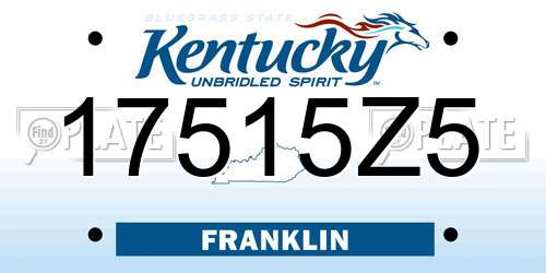 17515Z5 Kentucky License Plate