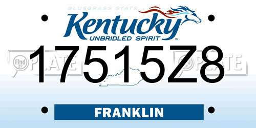 17515Z8 Kentucky License Plate