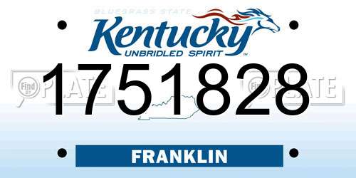 1751828 Kentucky License Plate