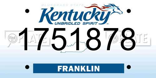 1751878 Kentucky License Plate
