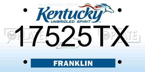 17525TX Kentucky License Plate