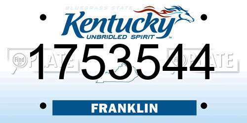 1753544 Kentucky License Plate
