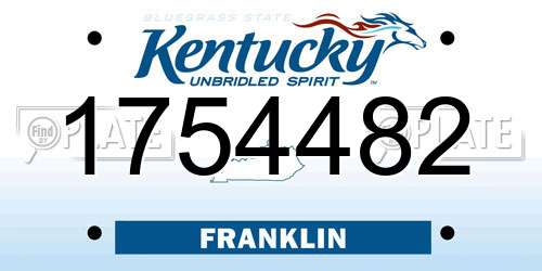 1754482 Kentucky License Plate