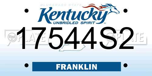 17544S2 Kentucky License Plate